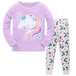 100% Cotton New Design Sleeping Cartoon Pyjamas Kids Pajamas Sleepwear 2 Pcs Girl Cute Kids Pajamas Sets