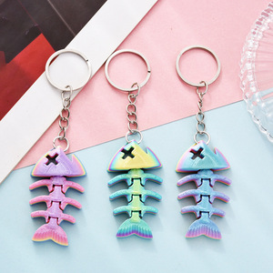 Porte-clés en PLA imprimé en 3D, motif arête de poisson dégradé, jouet animal articulé et mobile, pendentif créatif pour sac, modèle 2026 - Product Image 1