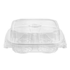 Caja de plástico PET con bisagras de cúpula alta sin BPA reciclable desechable de 20 oz para embalaje de alimentos para llevar - Product Image 4