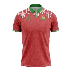 HEALY クリスマス フットボール ポロシャツ メンズ プロモーション カスタム デジタルプリント ドライフィット ポリエステル ポロシャツ - Product Image 3