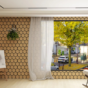 Pour KASARO Design moderne hexagone latte de bois panneaux acoustiques <span class=keywords><strong>isolation</strong></span> phonique en bois pour la décoration murale de cuisine - Product Image 5