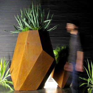Grand pot de fleurs de jardin écologique en acier corten pour l'extérieur et l'intérieur - Product Image 6