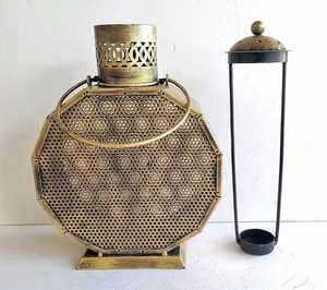 Candelabro Vintage de Metal antiguo, soporte de luz de té, lámpara Hurricane - Product Image 2