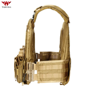 Rompi taktis Molle Chaleco taccu, peralatan taktis rompi pembawa piring dengan 2 plakat depan Berburu gigi taktis Laser - Product Image 4