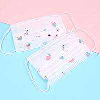 Masques jetables pour enfants confortables et respirants à 3 couches anti-poussière avec clip nasal réglable, motif de dessin animé mignon imprimé