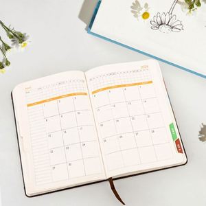 Customized Inner Diary Book Pages Pu Leather <b>Calendar</b> Monthly Daily <b>Planner</b> Pu Notebooks With Logo - Product Image 6