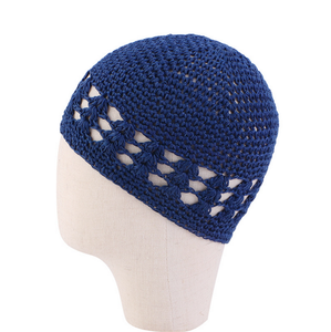 S7949 جديد 2022 الخريف الشتاء اضافية كبيرة لمط الكروشيه قبعة صغيرة محبوكة نسج الكوفي القبعات الجمجمة قبعات - Product Image 6