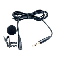 Microfono a Condensatore Omnidirezionale Professionale OEM ODM Nero 3M con Cavo, Clip per Colletto per Telefono Cellulare 3.5mm, per TikTok, YouTube Live