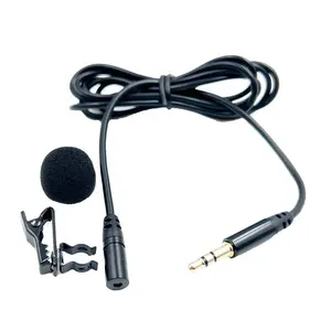 Microphone OEM ODM Professional Black 3M Wired Microphone 3.5mm Mobile Phone Collar Clip Microphone For Tik Top Youtube Live Streaming