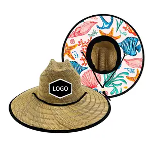 Unisex Travel Seaside Vacation Beach Hollow Grass Visor Printed Straw Hat