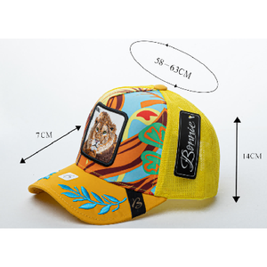 Cappello Trucker con Ricamo Animali Barnes, Tessuto a Rete, 6 Pannelli, Unisex, Casual, Primavera-Estate, Traspirante e Impermeabile - Product Image 1