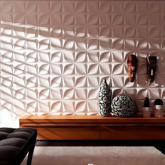 Modern Geometric 3D Wall Mural Wallpaper Classic PVC Self-Adhesive Panel Living Room Waterproof Stylish Wall Stickers 3-Year