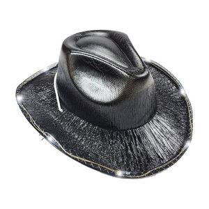 Nuevo Sombrero de Vaquero Morado Colorido para Fiesta de Carnaval de Halloween con Luz, Modelo de Sombrero Láser Rosa de Estilo Occidental con Ilusión Óptica - Product Image 3