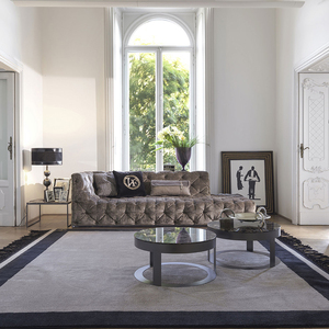 โซฟาผ้ากำมะหยี่เกรดสูงประดับด้วยฐานโลหะสีทองสำหรับโรงแรมหรูในห้องโถงโรงแรมวิลล่าหรืออพาร์ตเมนต์ - Product Image 5