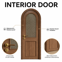 Portes en verre arquées en rotin avec peinture composite imperméable pour Villa, Appartement, Hôtel, Chambre, Bureau, Design d'Intérieur