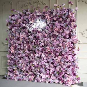 Alta calidad personalizado 5d 3D flor pared telón de fondo seda Artificial flor decorativa pared Rosa boda Rosa pared Penels - Product Image 1