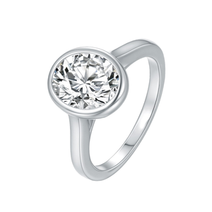 Anillo de Plata de Ley 925 con Moissanita, Lujoso, BAIYICHEN, Envío Directo desde Almacén en EE. UU., para Compromiso y Boda - Product Image 1