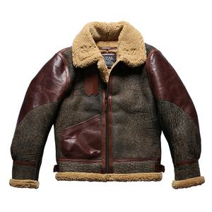 Manteaux d'<span class=keywords><strong>aviateurs</strong></span> en fourrure rétro OEM haute couture General Patton B3 Vestes en cuir de mouton pour hommes - Product Image 1