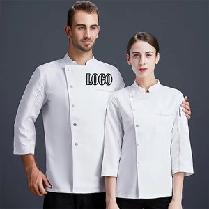 Uniforme de chef d'été multifonctionnel à manches sept-quarts Salopette de cuisine respirante pour les vêtements de boulangerie de restaurant et de bar - Product Image 1