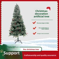 Arbre de Noël sur pied en PVC personnalisé avec fruits rouges effet neige, grand modèle à brancher pour centres commerciaux et espaces commerciaux