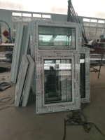 Vente directe d'usine PVC dernière conception UPVC fenêtre à battant simple vitrage en plastique à double vitrage avec panneau fixe