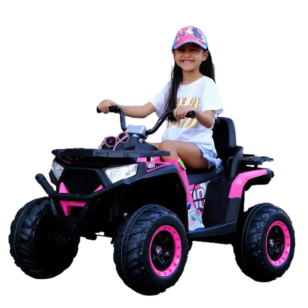 12V bambini Ride-on ATV elettrico, 4 ruote Quad auto giocattolo con Audio bluetooth, pneumatici a LED, Radio, velocità Max 3,7 mph