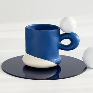 इन शैली की उच्च-मूल्य मैक्रोन सिरेमिक कप कार्यालय उच्च-अंत अर्थ पीने का पानी हिट रंग युगल कॉफी कप ओएम - Product Image 3