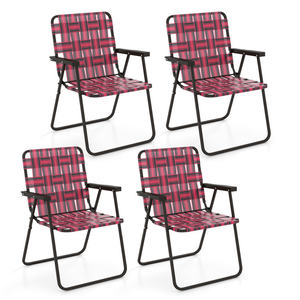 Chaise de plage pliable Db avec cadre en aluminium, tissu Oxford, ensemble de 4 chaises pour le camping et la pêche en plein air - Product Image 1