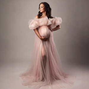 Vestidos para Sesión de <span class=keywords><strong>Fotos</strong></span> de Maternidad, Gran Venta, Vestido de Noche de Maternidad con Hombros Descubiertos para Mujer, Vestido de Maternidad de Alta Calidad para Fotografía - Product Image 4