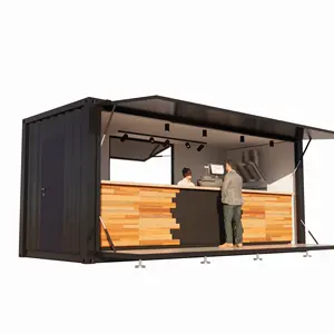 20ft 모바일 팝업 커피 숍 컨테이너 디자인 20ft 조립식 식품 키오스크 컨테이너 스토어
