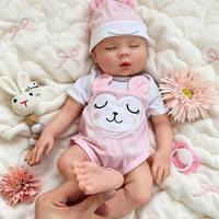 Poupée Reborn de 18 pouces, réaliste, en silicone souple, fille endormie, peinture multicouche, nouveau-né, objet d'art de collection, cadeau de vacances