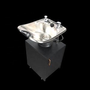 Lavabo de coiffeur mural inclinable personnalisé, en acier inoxydable 304, avec armoire - Product Image 3