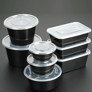 Caja de Almuerzo Desechable, Caja de Embalaje para Llevar, Circular, Rectangular, Negra, Caja de Almuerzo para Frutas, Ensaladas, Recipiente para Conservar Alimentos - Product Image 5