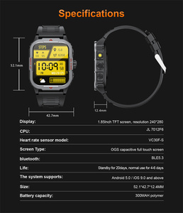 Nhà Máy Giá Rẻ Giá Đồng Hồ Thông Minh Đèn Pin 1.85Inch Người Đàn Ông Ngoài Trời Thể Dục Thể Thao Tracker Bt Cuộc Gọi LED Ánh Sáng Smartwatch G129 - Product Image 6