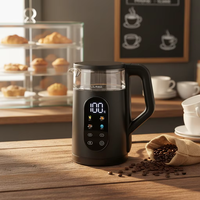 Hervidor eléctrico de 1.7L con 13 ajustes de temperatura, pantalla táctil a color, 4 programas de temperatura preestablecidos, indicador de nivel de agua