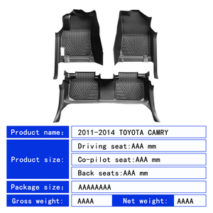 wholesale Factory Custom 5D TPE <b>Rubber</b> Eco-friendly Waterproof Anti Slip 5D Car <b>Floor</b> Mats 3 Pieces for Toyota Camry 2011-2014 - Product Image 5
