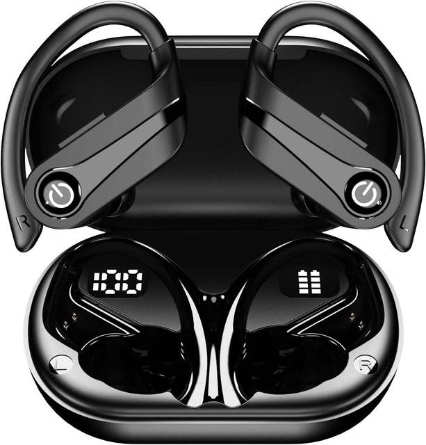 New Ear-hook Headset with High Sound Quality Comfortable to Wear Long Battery Life Digital Display Sports Headset