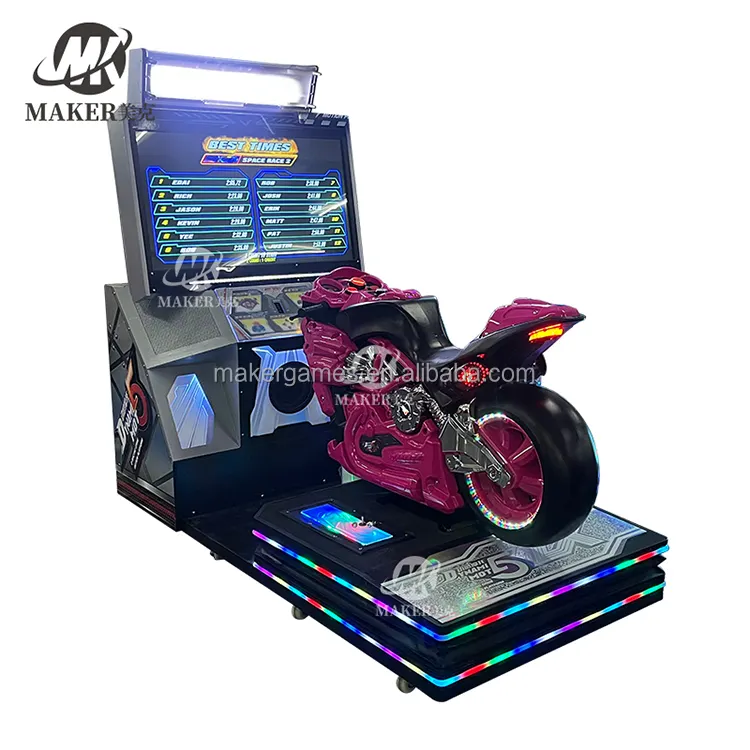 Maker Arcade sikke işletilen yetişkin 2 oyuncu yarış makinesi sürüş simülatörü motosiklet oyun salonu oyun makinesi