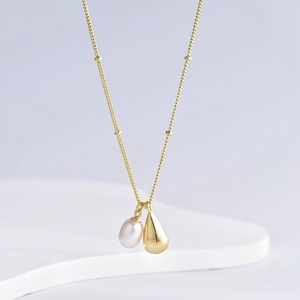 custom plata 925 sterling Silver Pear Cut zircon pendant <b>necklace</b> Minimalist gold plated summer water drop <b>necklaces</b> for women - Product Image 4