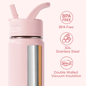 Botella de Agua Aislada para Niños de 12 oz con Tapa de Paja, Botella de Vacío de Acero Inoxidable 304, Mantiene el Frío 24H y el Calor 12H, para Niños Pequeños, Escuela y Viajes - Product Image 5