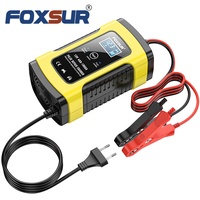 Chargeur de batterie de voiture FOXSUR 12V 5A, chargeur intelligent automatique à impulsions 12V 5A, réparation AGEM GEL EFB, chargeur de batterie au plomb-acide 12V à cycle profond