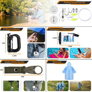 مجموعة أدوات البقاء على قيد الحياة في الهواء الطلق الأكثر مبيعًا تحتوي على 250 قطعة وحقيبة إسعافات أولية للسفر وحقيبة تكتيكية للطوارئ - Product Image 3