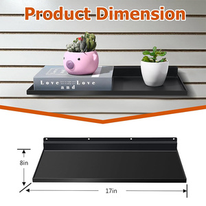 Kệ Slatwall JH-Mech để lưu trữ và sắp xếp, hình chữ nhật, 17x8 inch, kệ thép sơn tĩnh điện màu đen lớn dành cho Slatwall - Product Image 2