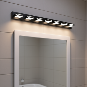 Moderna Lámpara de Pared LED de 8 Luces, de Hierro Negro, para Espejo de Baño, Luz de Día 5000K, Montaje en Pared, 25000 Horas de Duración - Product Image 2