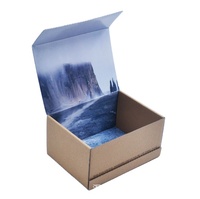 Boîtes d'expédition en carton ondulé personnalisées, écologiques, en matériaux recyclés, avec fermeture auto-adhésive, finition mate et doublure en mousse