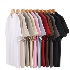 T-shirt Homme 260g en Coton Pur Double Fil, Col Rond, Manches Courtes, Épaules Tombantes, Nouvelle Tendance Vintage Respirant Anti-humidité pour l'Été - Product Image 5