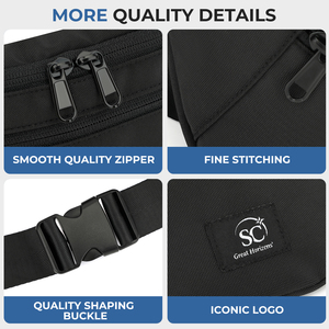 Sac <span class=keywords><strong>banane</strong></span> tactique de sport d'extérieur avec logo personnalisé, deux fermetures éclair, sangle extensible, imperméable, pour homme - Product Image 6