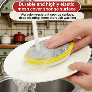Éponge de nettoyage de cuisine double face magique, éponges rondes réutilisables pour accessoires de cuisine - Product Image 4