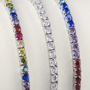 <span class=keywords><strong>Bracciale</strong></span> Tennis da Donna <span class=keywords><strong>Personalizzato</strong></span> di Lusso in <span class=keywords><strong>Argento</strong></span> Sterling 925 con Zirconi Cubici Rotondi da 2MM-5MM, Classico Regalo per Feste o Occasioni Speciali - Product Image 2