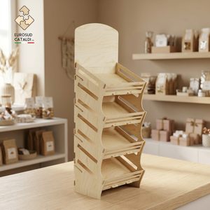 Miglior espositore in legno produzione EUROSUD Made in Italy betulla altezza 190 cm per negozi e supermercati - Product Image 3